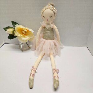 Mon Ami Designs Belle Sugar Plum Ballerina Soft Pink Gold Plush Decor Doll